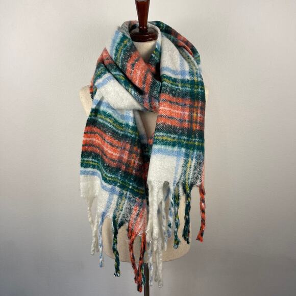 Aerie Super Soft Plaid Oversized Blanket Scarf Large Boho Cabin Core 19.5" x 87" - Picture 1 of 5